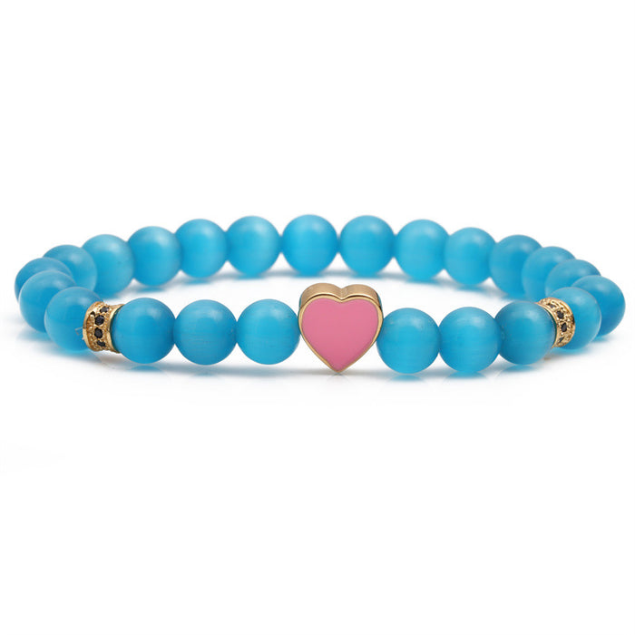 Wholesale Opal Beaded Heart Bracelet MOQ≥2 JDC-BT-ML060