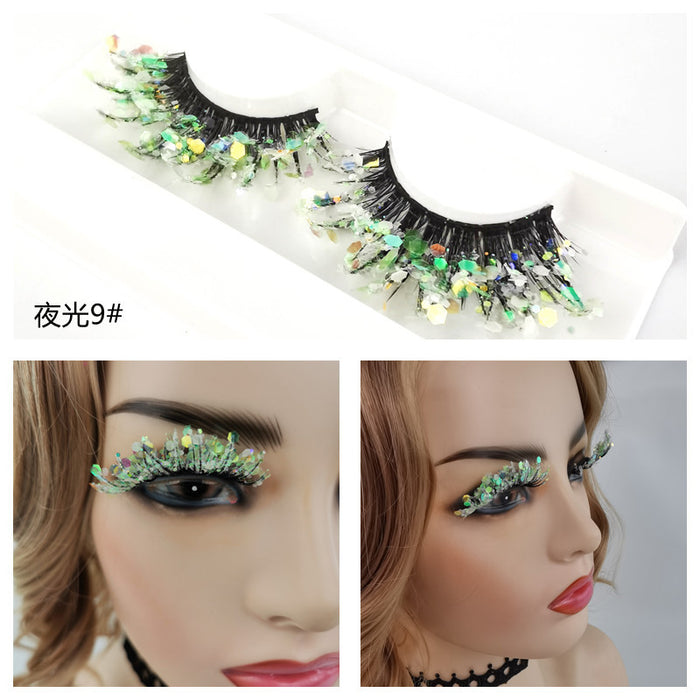 Wholesale 3D Luminous Synthetic Fiber False Eyelashes Glow  MOQ≥3 JDC-EY-ZXin001