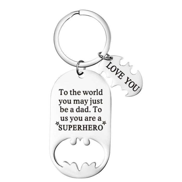 Wholesale Father's Day Gift Stainless Steel Bottle Opener Keychain MOQ≥2 JDC-KC-XiM001