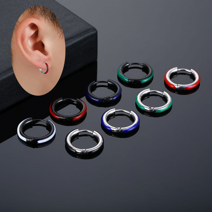 Wholesale Stainless Steel Enamel Ear Hoop Ear Clips JDC-ES-Qiany013