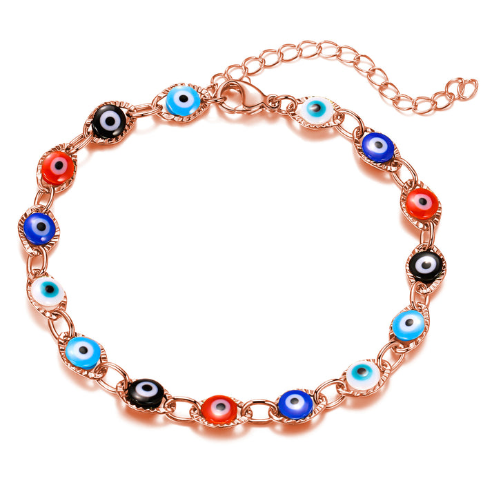 Wholesale Devil's Eye Anklet Lucky Blue Eyes Boho MOQ≥2 JDC-AS-ChuJ002