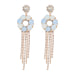 Jewelry WholesaleWholesale Pink Rhinestone Tassel Earrings JDC-ES-JL927 Earrings 氿乐 %variant_option1% %variant_option2% %variant_option3%  Factory Price JoyasDeChina Joyas De China