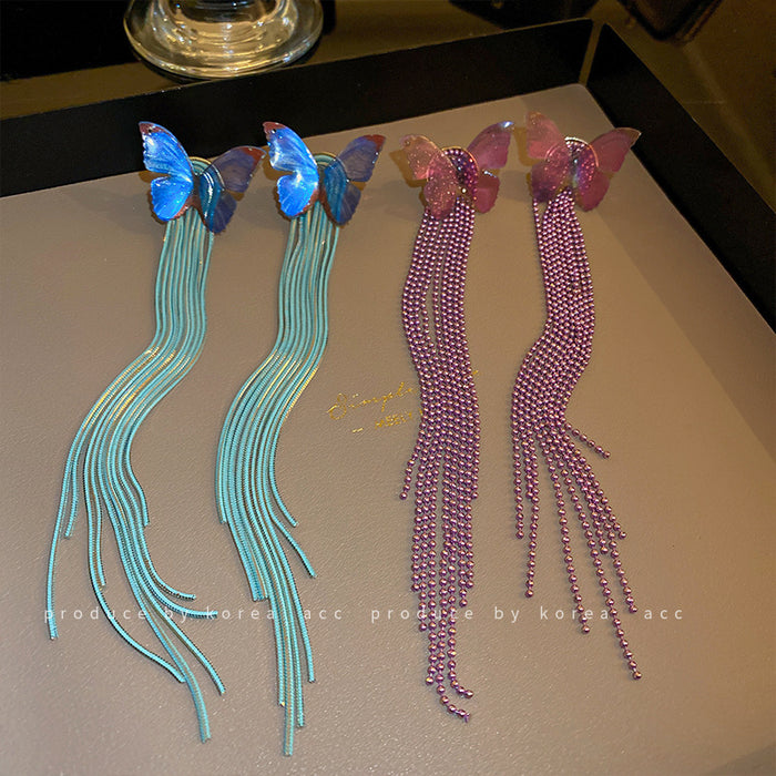 Wholesale Earrings Acrylic Beads Butterfly Beads Tassels JDC-ES-FengM092