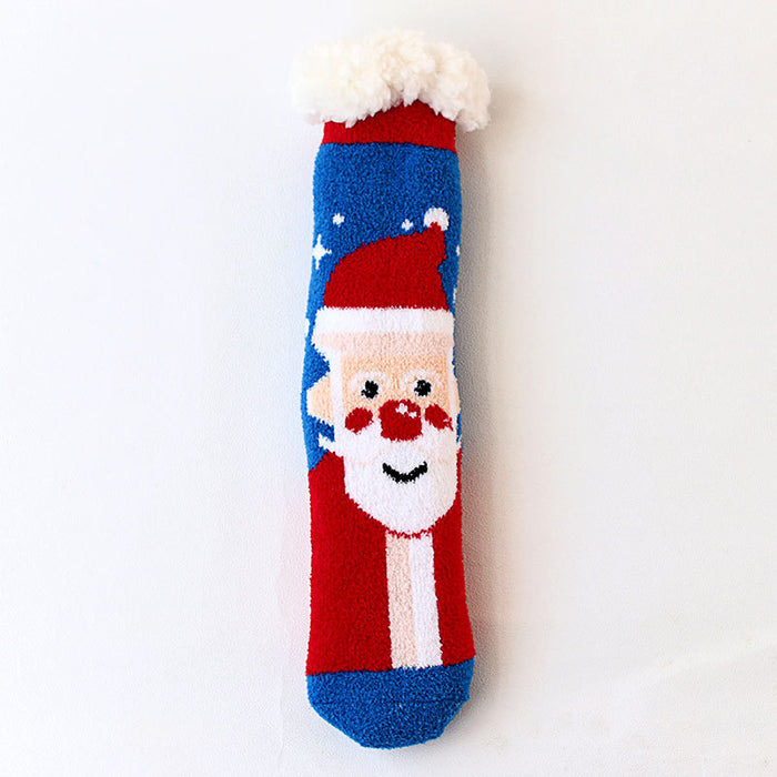 Wholesale socks cartoon christmas socks snowman stuffed animal MOQ≥3 JDC-SK-FNiu001