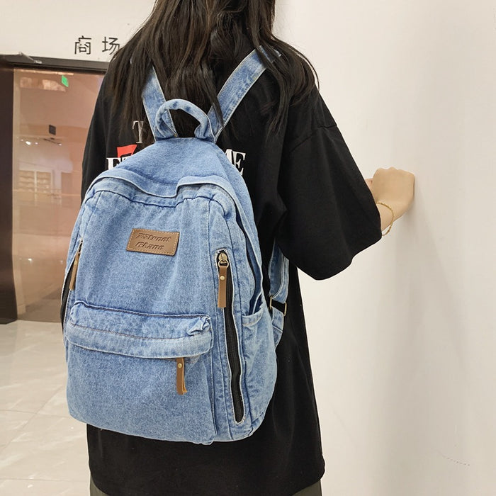 Wholesale Backpack Denim Large Capacity Student Backpack JDC-BP-Zhibei006