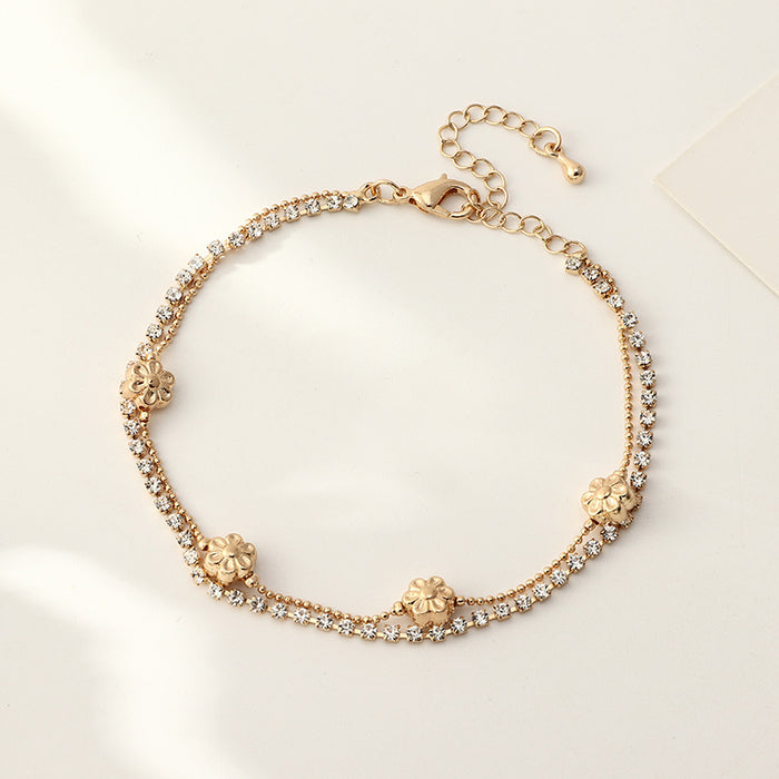 Jewelry WholesaleWholesale beach style foot chain with diamond claw Anklets JDC-AS-e262 Anklet 奈珠 %variant_option1% %variant_option2% %variant_option3%  Factory Price JoyasDeChina Joyas De China