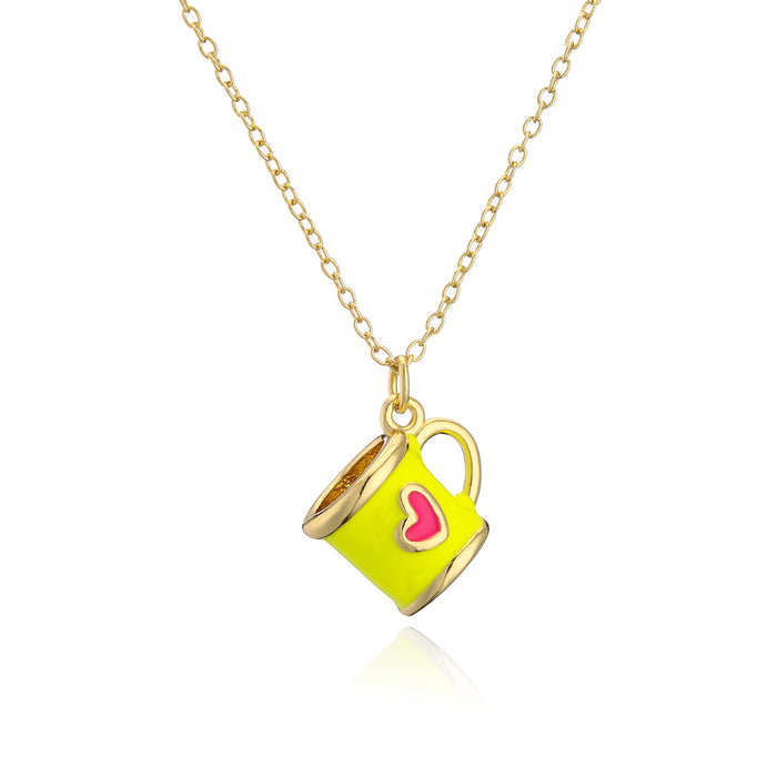 Jewelry WholesaleWholesale Cup Shape Heart Pattern Pendant Copper Gold Plated Necklace JDC-NE-AG148 Necklaces 澳古 %variant_option1% %variant_option2% %variant_option3%  Factory Price JoyasDeChina Joyas De China