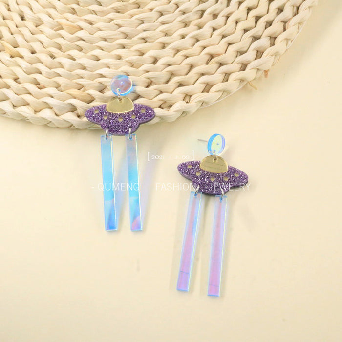 Wholesale Earrings Acrylic Halloween Alien Space Collection MOQ≥2 JDC-ES-MOSHU022