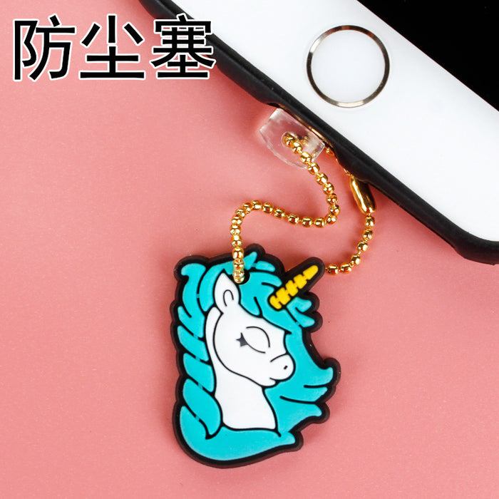 Wholesale Mobile Phone Dust Plug PVC Cute Unicorn Pendant MOQ≥3 JDC-PC-ZhongJ005