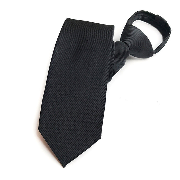 Wholesale Men's Business Tie Zipper Tie Lazy Free Knot Tie JDC-TIE-YonF006