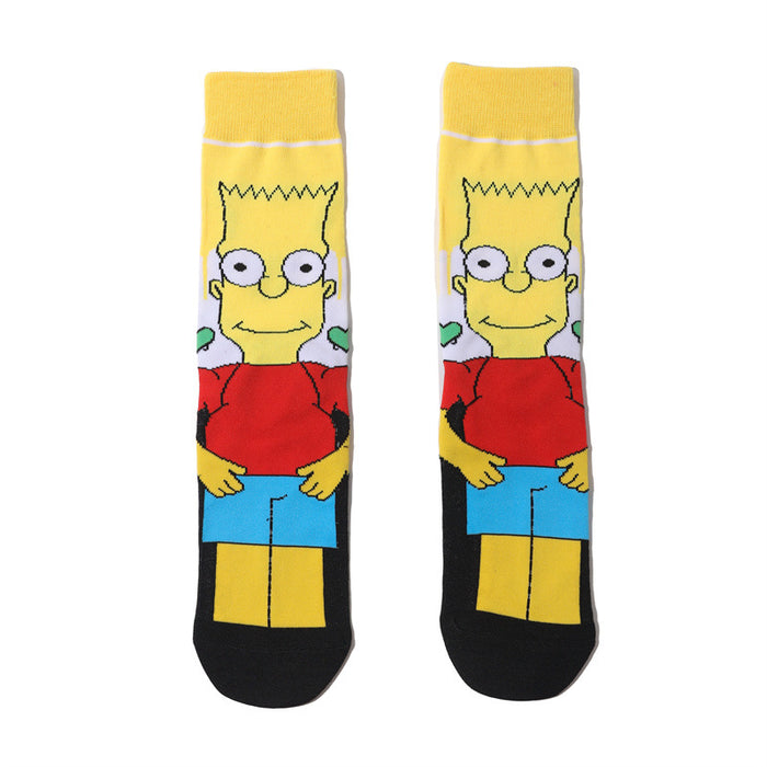 Wholesale socks fabric cartoon medium tube cute character (M) MOQ≥10 JDC-SK-HuiHe001