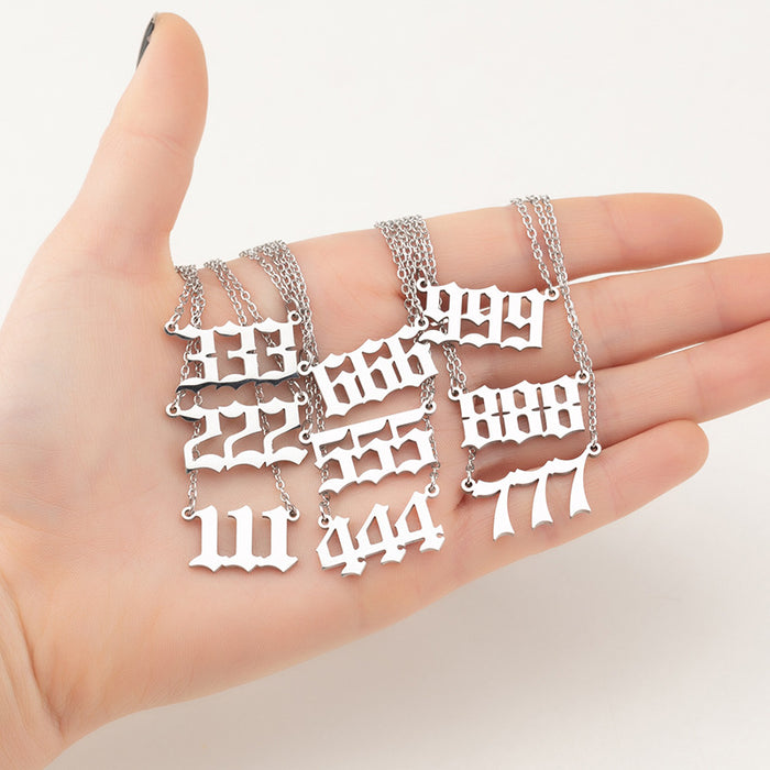 Wholesale Necklaces Stainless Steel Angel Lucky Numbers JDC-NE-SS026