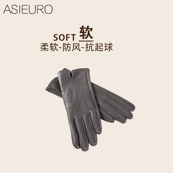 Wholesale Gloves Suede Cute Winter Thin Velvet Touch Screen MOQ≥2 JDC-GS-YiL005