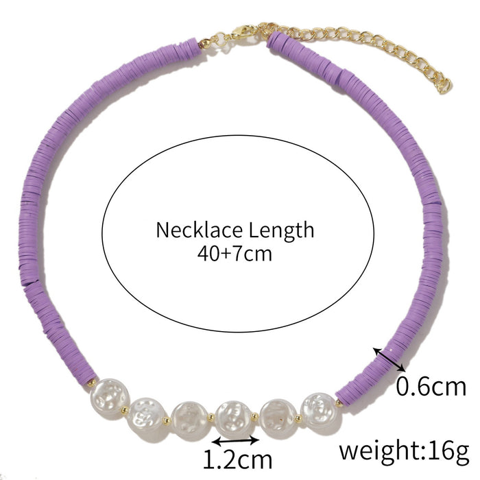 Wholesale summer ins style colored soft ceramic necklace JDC-NE-JiaYi002