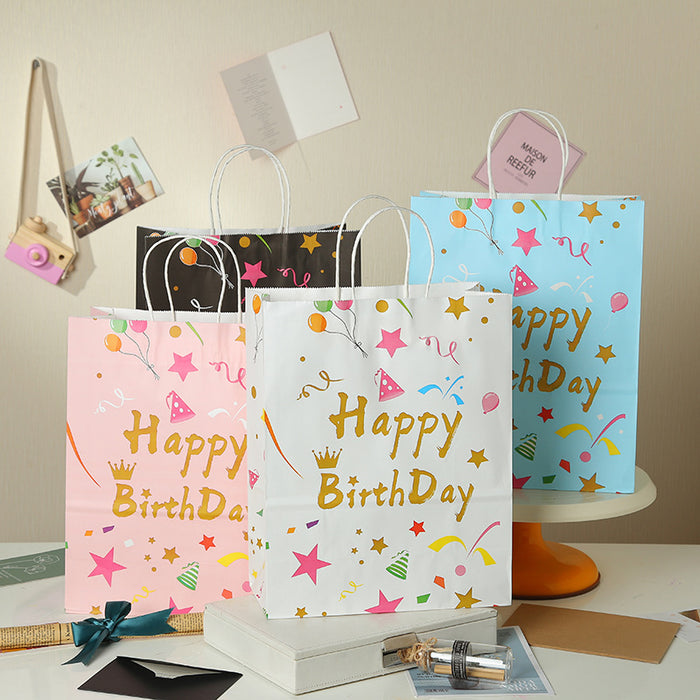 Wholesale Gift Bag Kraft Paper Cute Birthday Portable Gift Bag MOQ≥12 JDC-GB-Ganrui012