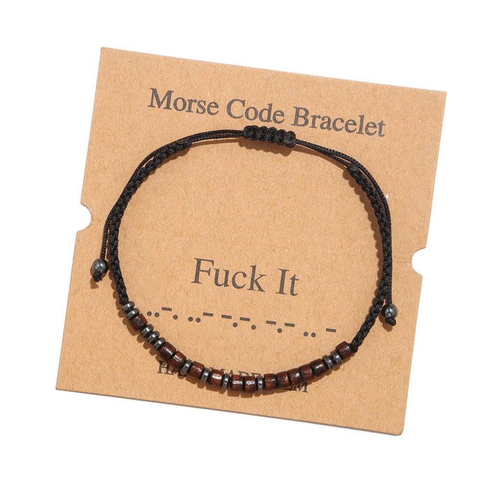 Wholesale Morse Code Crystal Couple Bracelet JDC-BT-ZhuJ003