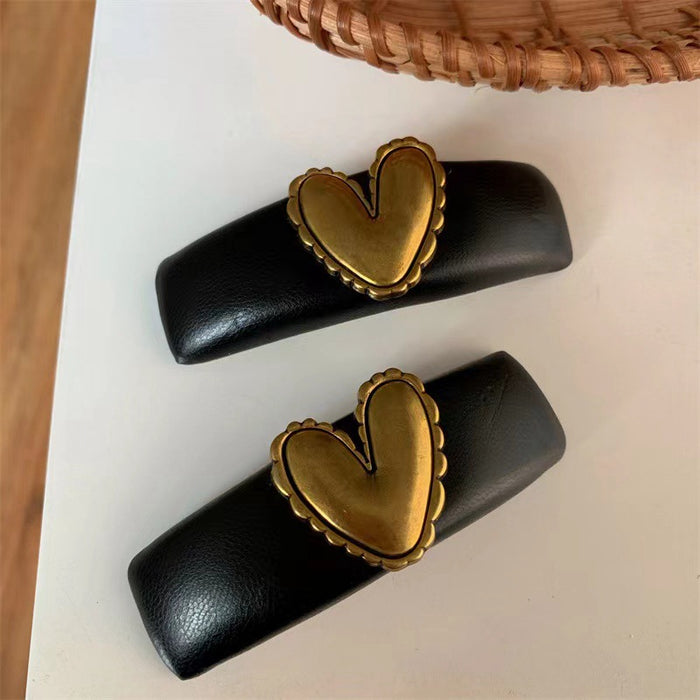 Jewelry WholesaleWholesale old love leather hairpin sponge side clip JDC-HC-DiShuo006 Hair Clips 迪硕 %variant_option1% %variant_option2% %variant_option3%  Factory Price JoyasDeChina Joyas De China