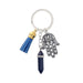 Jewelry WholesaleWholesale Fatima Palm Tassel Crystal Hexagonal Post Alloy Keychain JDC-KC-Cy001 Keychains 纯影 %variant_option1% %variant_option2% %variant_option3%  Factory Price JoyasDeChina Joyas De China