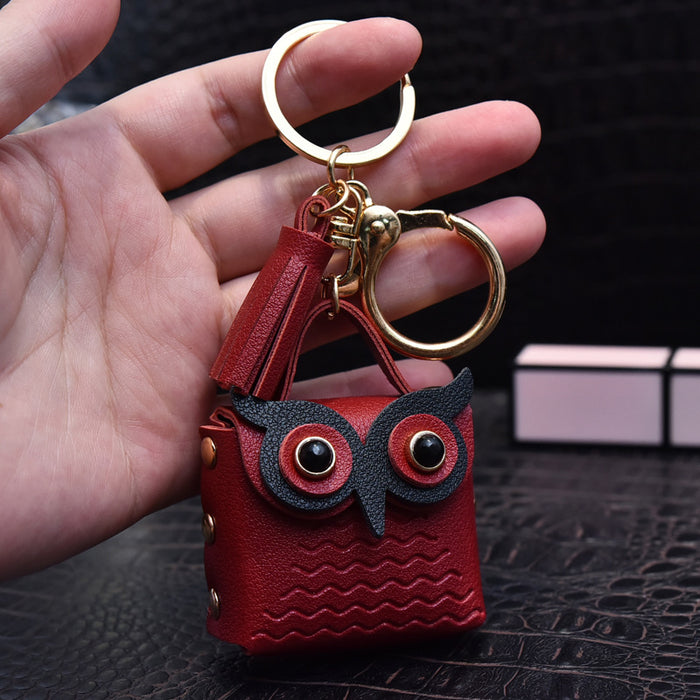 Wholesale Leather Owl Coin Purse Keychain JDC-KC-Chongr007