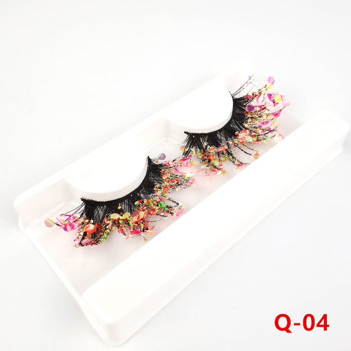 Wholesale Color Luminous 3D False Eyelashes Natural Glitter Sequins MOQ≥3 JDC-EY-XLin001