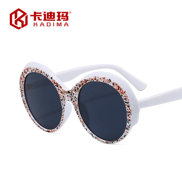 Jewelry WholesaleWholesale Round Frame Printed Sunglasses Plain Face UV Protection JDC-SG-XIa025 Sunglasses 锡安 %variant_option1% %variant_option2% %variant_option3%  Factory Price JoyasDeChina Joyas De China