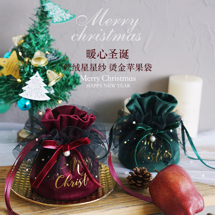 Wholesale Gift Bag Velvet Cloth Christmas Eve Drawstring Drawstring Apple Bag JDC-GB-Cunh001