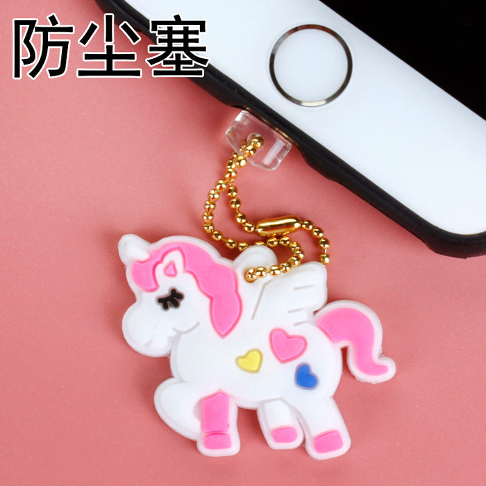 Wholesale Mobile Phone Dust Plug PVC Cute Unicorn Pendant MOQ≥3 JDC-PC-ZhongJ005