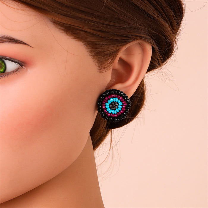 Wholesale Earrings Beads Woven Boho Eyes JDC-ES-GuTe045