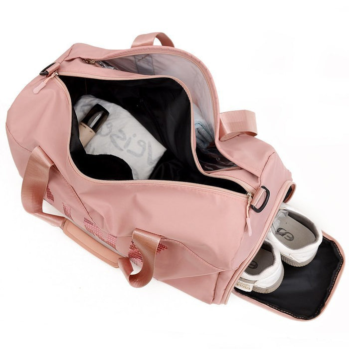 wholesale handbag nylon pink fitness travel waterproof JDC-HB-LanC001