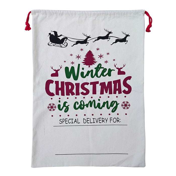 Wholesale Gift Bag Christmas Canvas Gift Bag Double Drawstring Gift Bundle Pocket MOQ≥5 JDC-GB-HaiK001