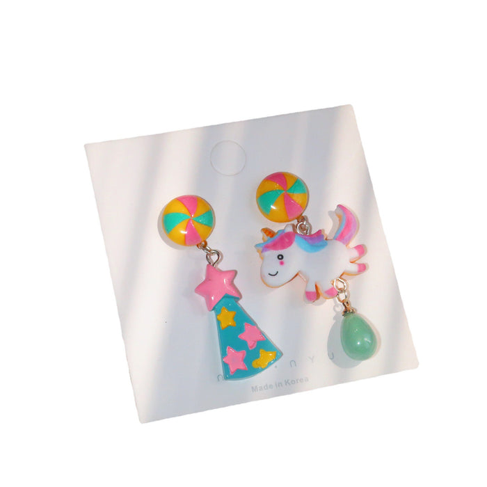 Wholesale 925 Silver Needle Cartoon Resin Earrings JDC-ES-XNWE021