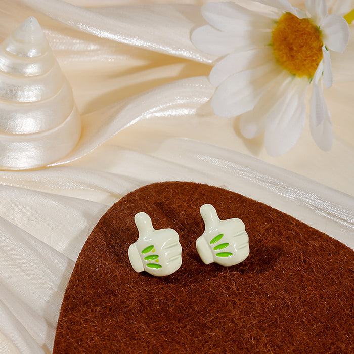 Wholesale Earrings Alloy Enamel Cartoon Cute Heart Fist JDC-ES-MDD055