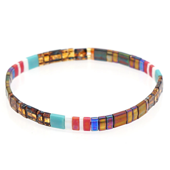 Wholesale Braided Beaded Bracelet Women's Multi-layered Boho Ethnic Style JDC-BT-GBH113