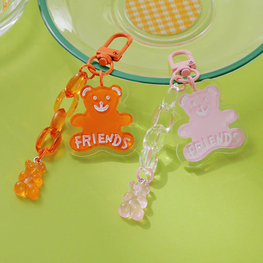 Jewelry WholesaleWholesale Acrylic Bag Hanging Bear Keychain JDC-KC-Yaoyun014 Keychains 瑶韵 %variant_option1% %variant_option2% %variant_option3%  Factory Price JoyasDeChina Joyas De China