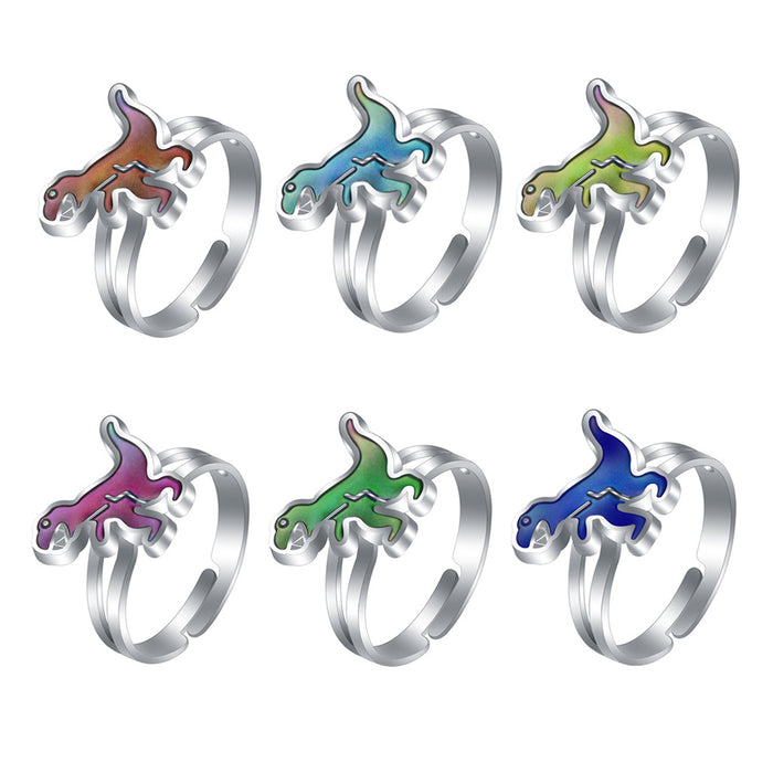 Wholesale Zinc Alloy Enamel Cartoon Turtle Animal Thermochromic Ring JDC-RS-LanA002