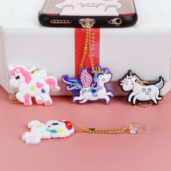 Wholesale Mobile Phone Dust Plug PVC Cute Unicorn Pendant MOQ≥3 JDC-PC-ZhongJ005