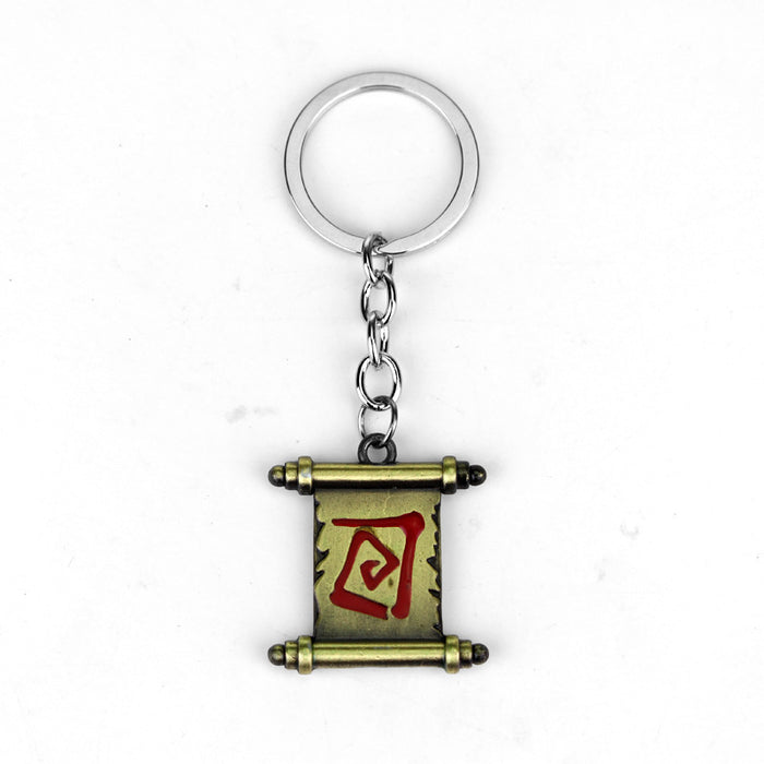 Wholesale Keychains For Backpacks Dota Butcher Hook Logo Alloy Keychain Scythe Weapon Model JDC-KC-AWen018