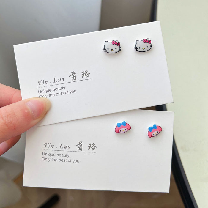 Wholesale Plastic Needle Stud Earrings Student Cartoon Earrings Earrings Hypoallergenic JDC-ES-SHanP001