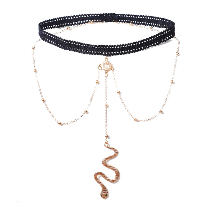 Wholesale Beach Snake Alloy Multilayer Leg Chain MOQ≥3 JDC-AS-XiY002