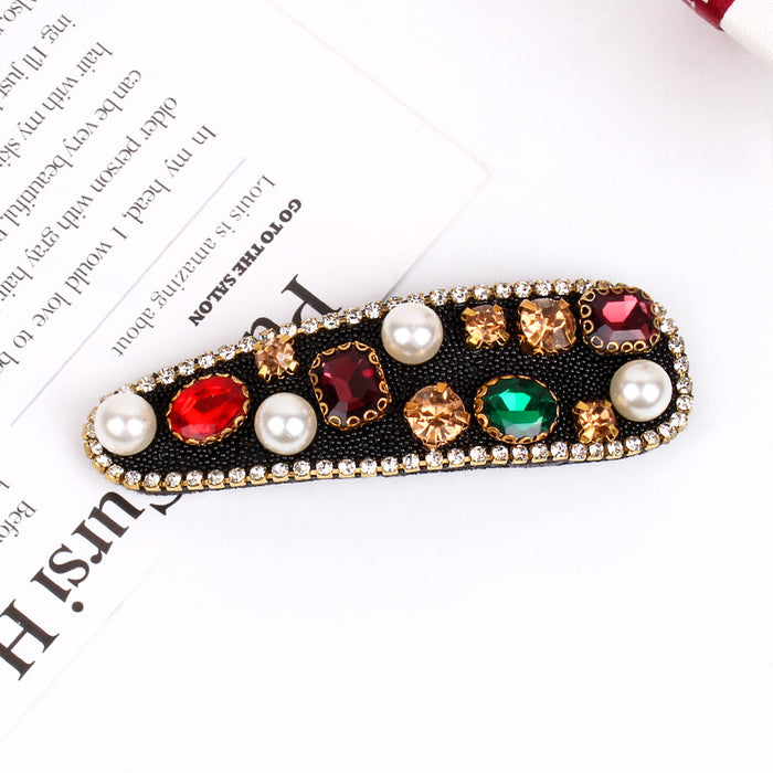 Wholesale Hair Clips Rhinestone Crystal Pearl BB Hair Clip JDC-HC-YUJIA001