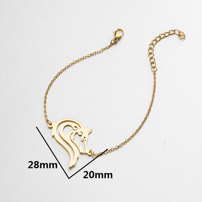 Wholesale stainless steel small animal big tail bracelet JDC-NE-GSJS002