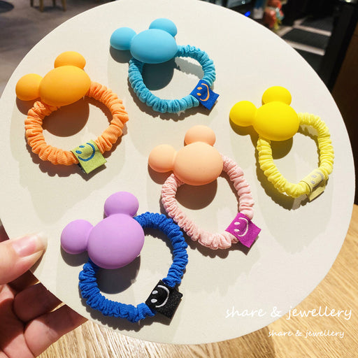 Jewelry WholesaleWholesale candy color smiley face fold leather band (F) JDC-HS-QianY002 Hair Scrunchies 茜月 %variant_option1% %variant_option2% %variant_option3%  Factory Price JoyasDeChina Joyas De China