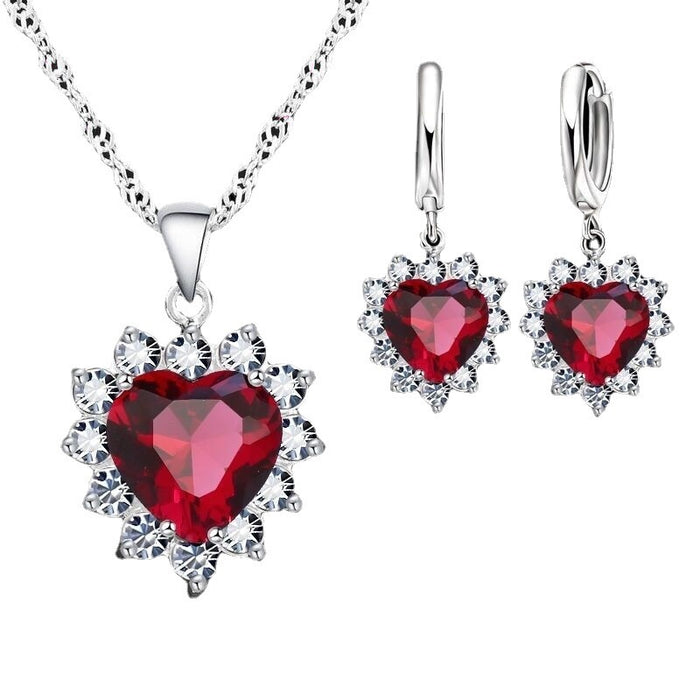 Wholesale Heart Earring Necklace Jewelry Set JDC-NE-LiuY001