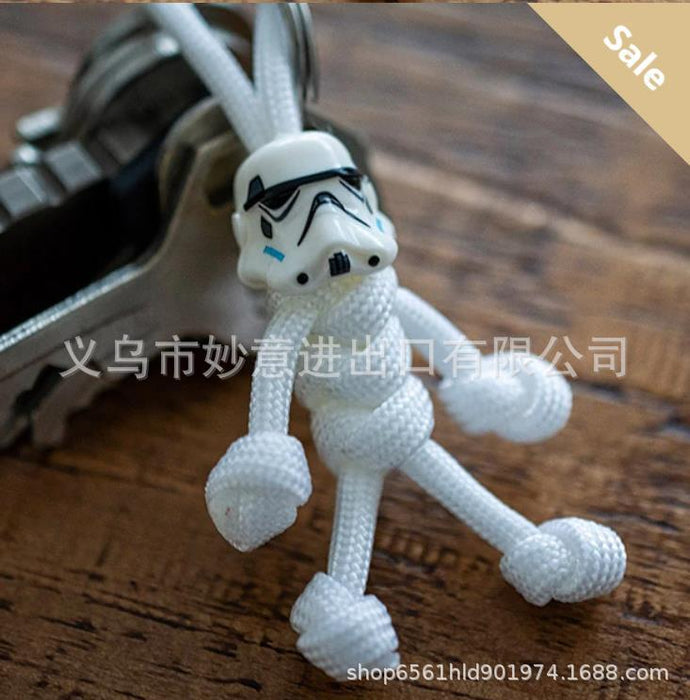 Wholesale Black Biker Buddy Paracord Polyester Keychain (M) MOQ≥5 JDC-KC-MiaoY011