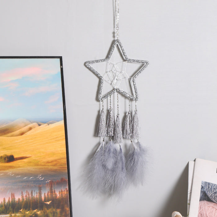 Wholesale Fluff Home Dreamcatcher Wall Decoration Room Wall Decoration MOQ≥2 JDC-DC-MengS033