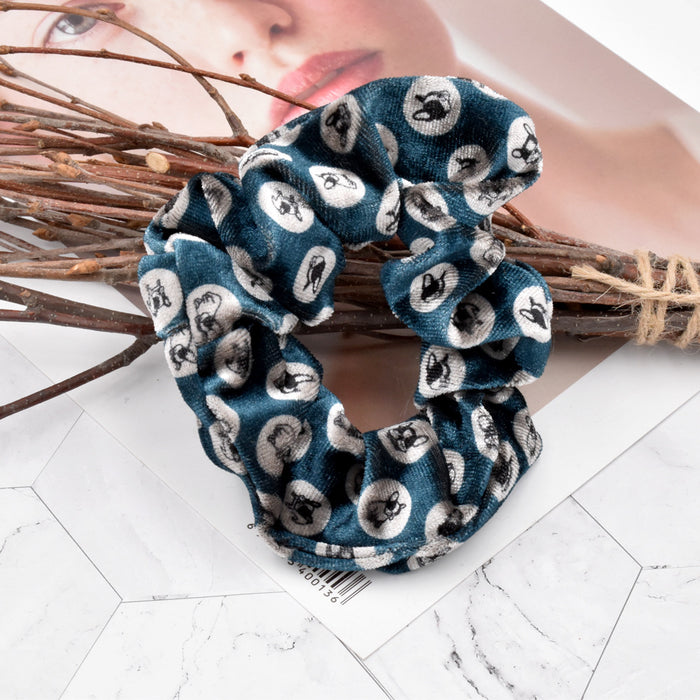 Wholesale gold velvet dog hair ring fabric polka dot large intestine hair ring JDC-HS-GSN002