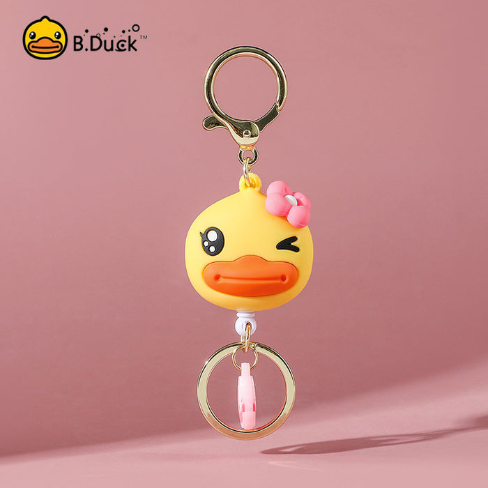 Wholesale Cartoon Duck PVC Retractable Keychain (M) JDC-KC-BaiM023