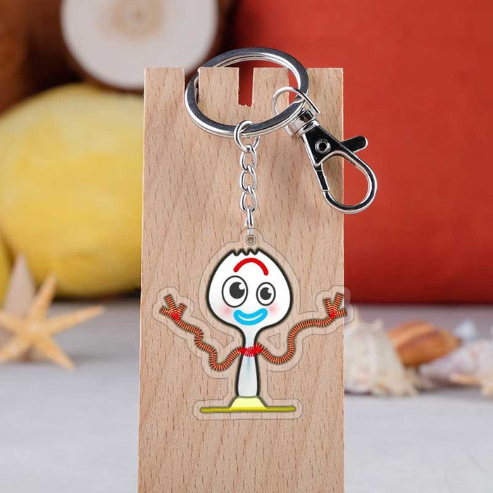 Wholesale fork pendant cartoon acrylic keychain MOQ≥2 JDC-KC-KaMan002