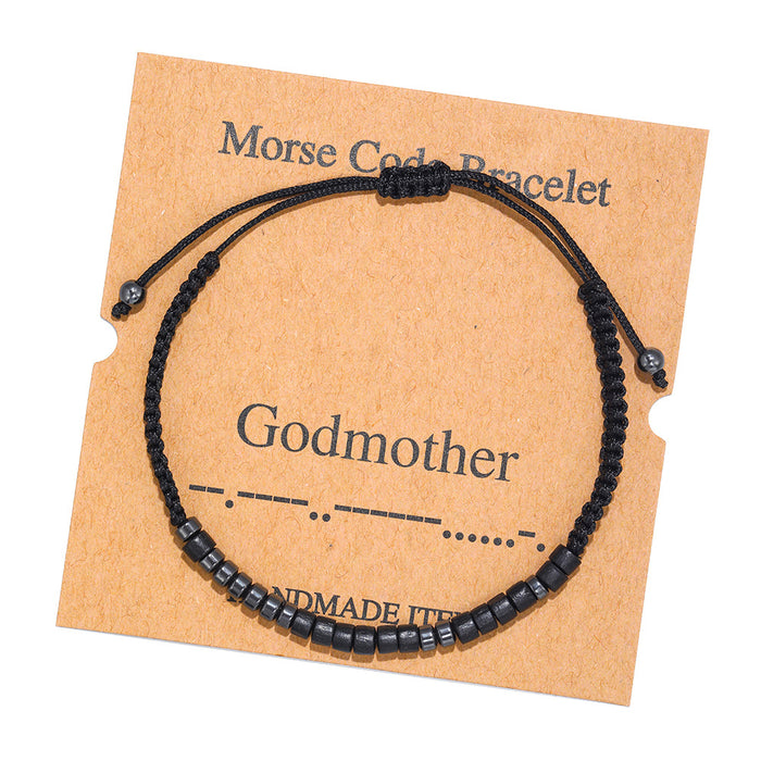 Jewelry WholesaleWholesale Morse Code Black Iron Stone Beaded Braided Bracelet JDC-BT-ZhuJ002 Bracelet 诛积 %variant_option1% %variant_option2% %variant_option3%  Factory Price JoyasDeChina Joyas De China