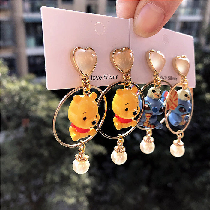 Wholesale Earrings Resin Cute Cartoon Mini Figure (M) JDC-ES-WaiWai006